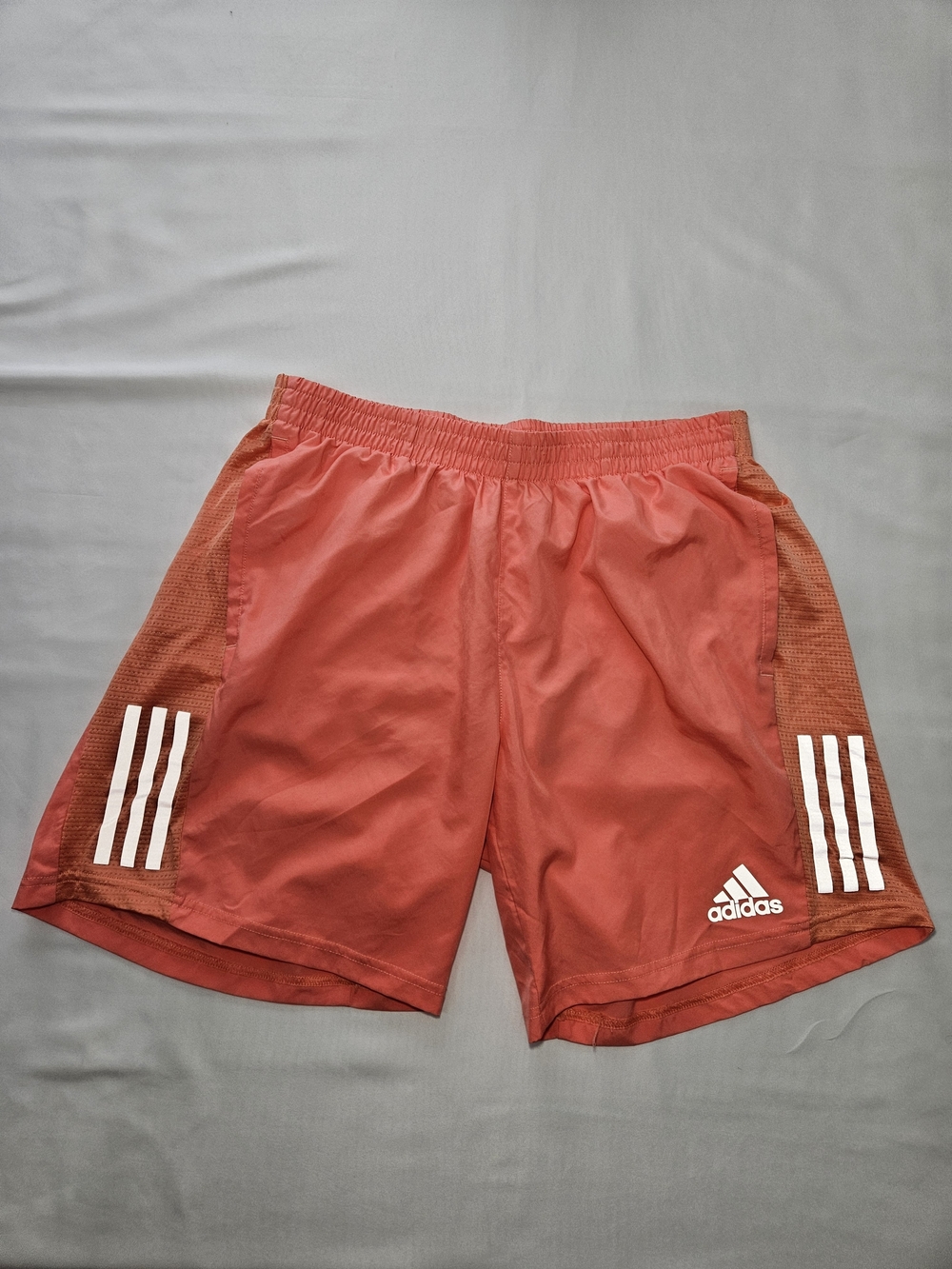 adidas Men's Coral Athletic Shorts with White 3-Stripes